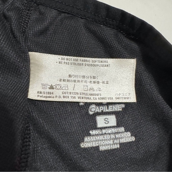 Patagonia Black Capeline Baselayer Leggings Size Small EUC Style 44684f5 - Picture 4 of 6